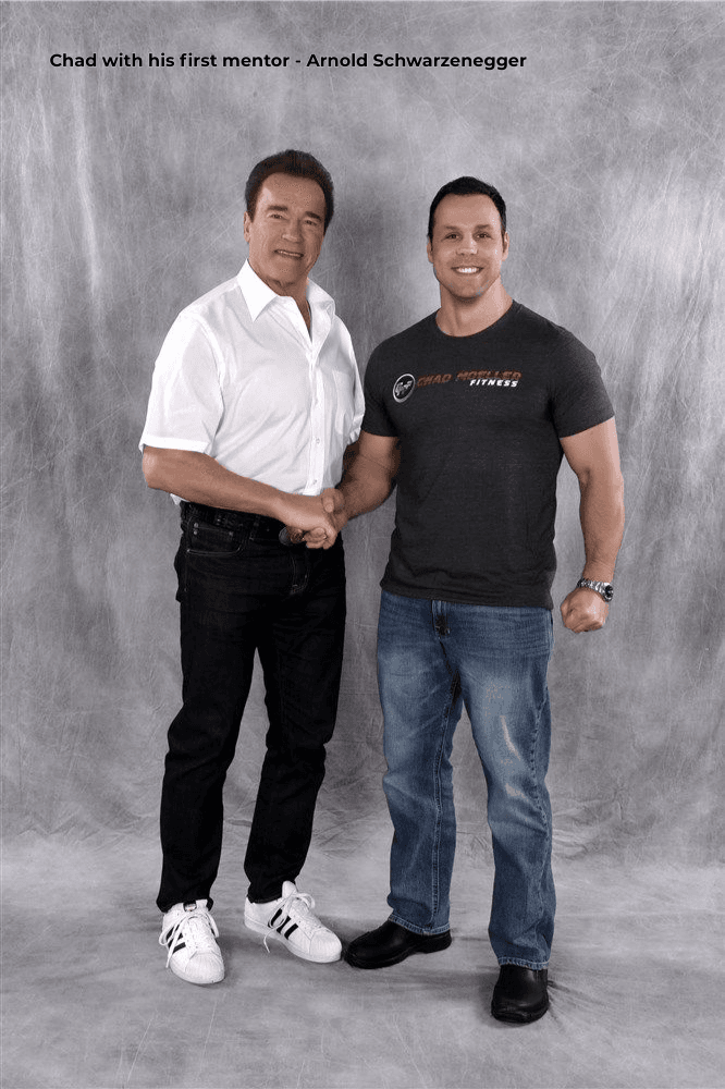 Chad Moeller shaking hands with Arnold Schwarzenegger